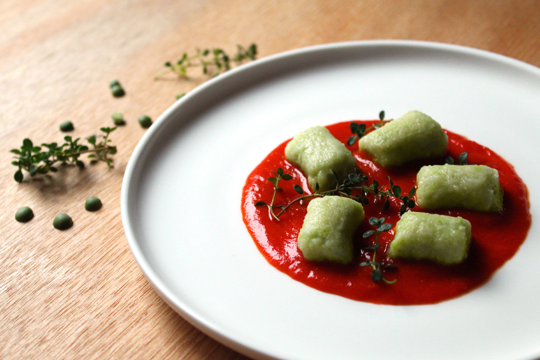 gnocchi di piselli e patate