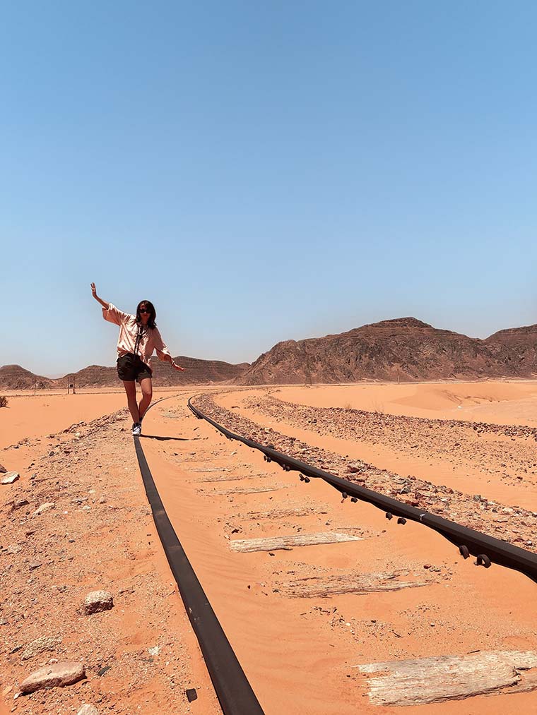 Linea ferroviaria di Hejaz, vicino a Wadi Rum