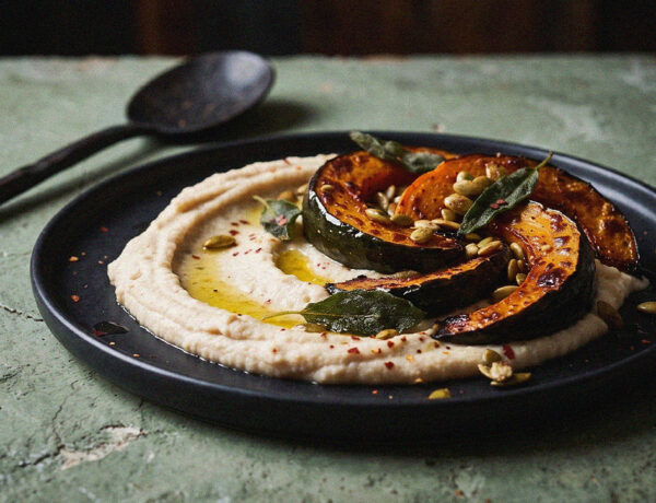 zucca arrosto con crema di cannellini